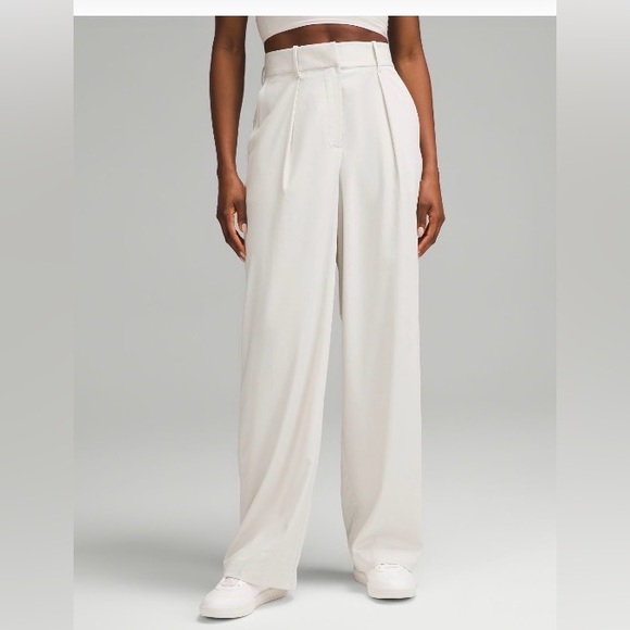 lululemon athletica Pants - Lululemon Pleat Front Work Pants Bone White sz4